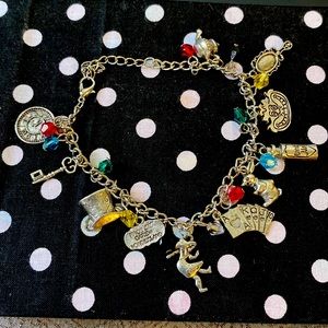 Alice and Wonderland Charm Bracelet- Adjustable Sizing
